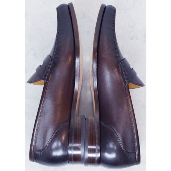 BECKETT SIMONON Cohen Penny Loafers Brown Leather Men's Size 10.5 Handcrafted - Picture 8 of 16
